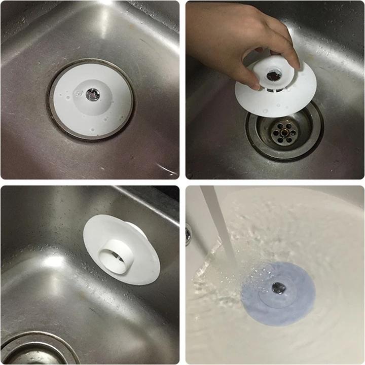 Press Type Silicone Sink Strainers, Kitchen Bathroom Anti-Clogging Sink Filter Sundry Catchers Floor Drain Cover