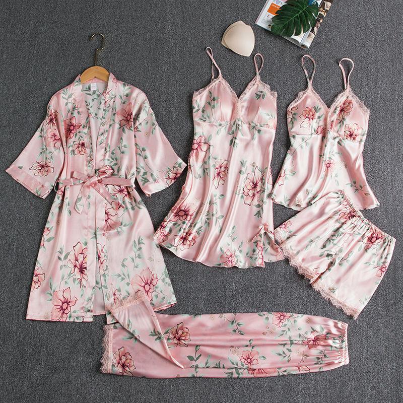 Blushy Silk 5 Piece Pajama Set BUY 2 GET 1 FREE