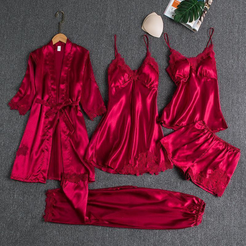 Blushy Silk 5 Piece Pajama Set BUY 2 GET 1 FREE